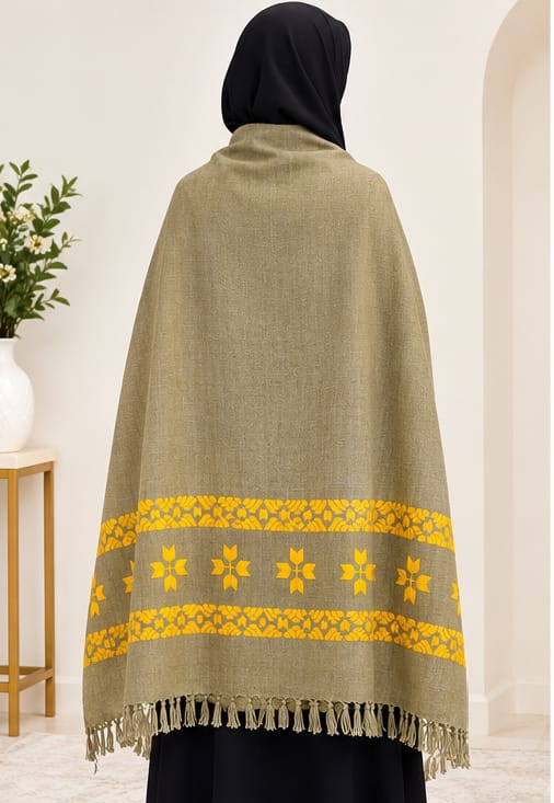 Sage Wool Wrap Shawl