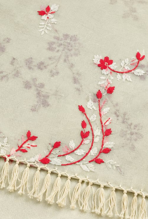 Salampur Pure Wool Shawl – Floral Embroidered